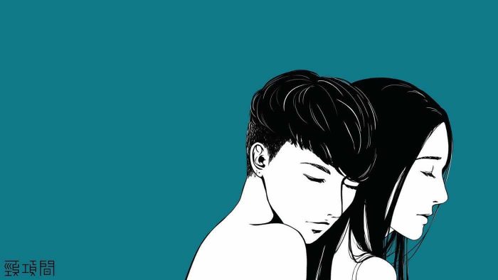 Illustrations of same-sex love by kubikouma