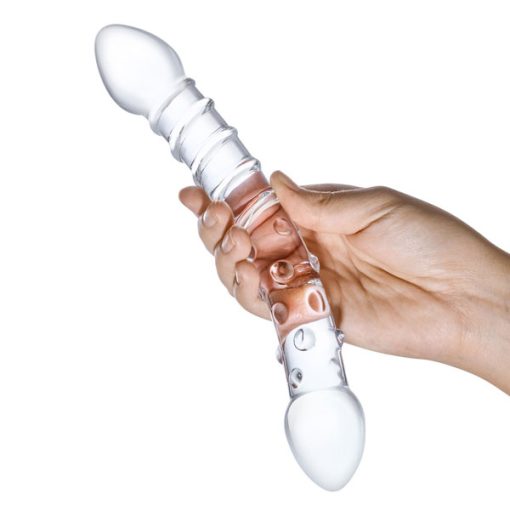 Icicles Double Trouble Best Glass Dildo hand