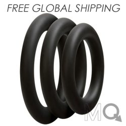 Pro Sensual Silicone Cock Ring 3 Pack Black