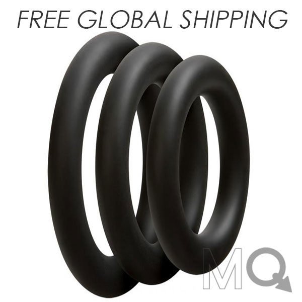 Pro Sensual Silicone Cock Ring 3 Pack Black | Male Q™ Adult Store.