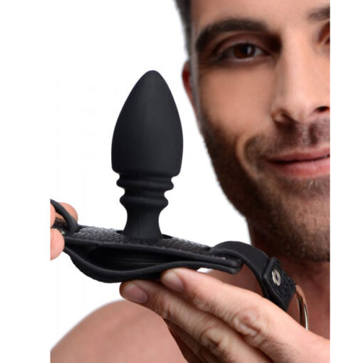 Male-Cock-Ring-Harness-With-Silicone-Butt-Plug-Model-2