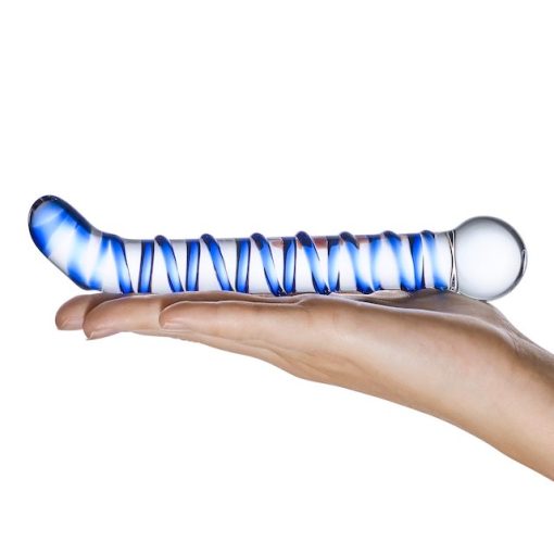 Mr Swirly 6.5 inches G-Spot Glass Dildo Clear Blue 4