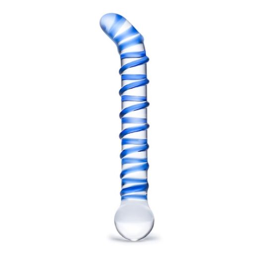 Mr Swirly 6.5 inches G-Spot Glass Dildo Clear Blue - Image 2