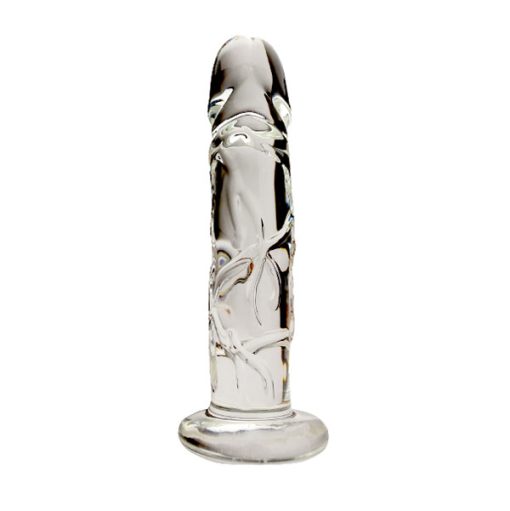 Realistic Glass Dildo 8in Side