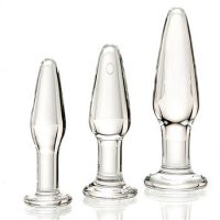 Glass Anal Training Trio 3 Clear Butt Plugs