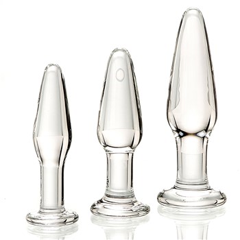 Glass anal training butt plug kit