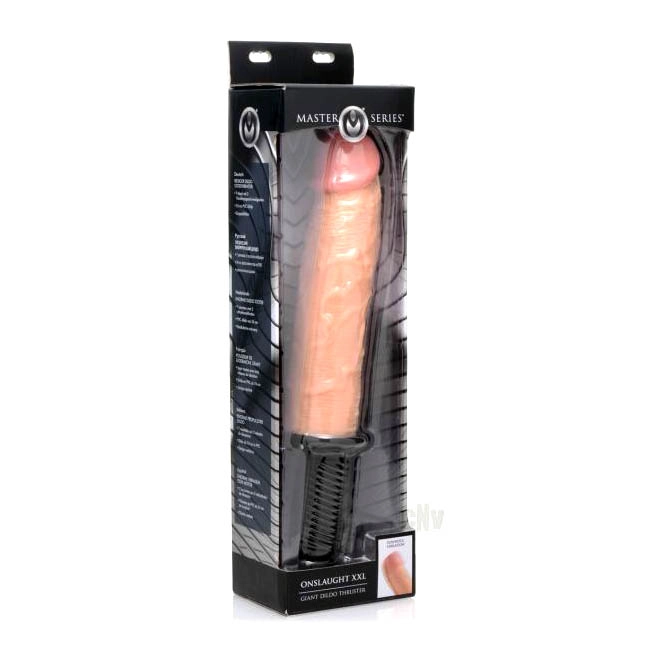 Onslaught XXL Vibrating Giant Dildo Thruster Beige Box