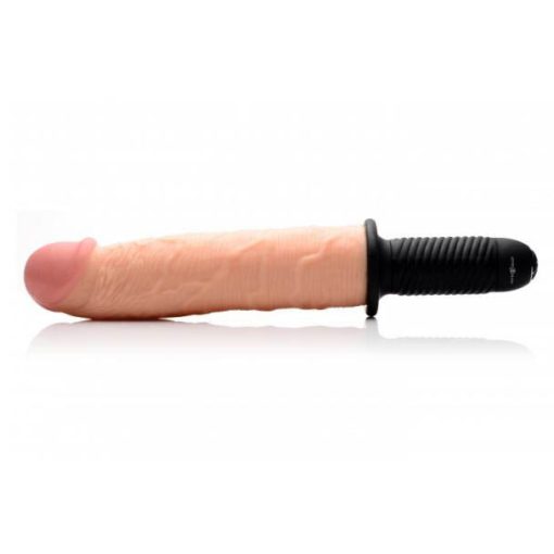 Onslaught XXL Vibrating Giant Dildo Thruster Beige - Image 2