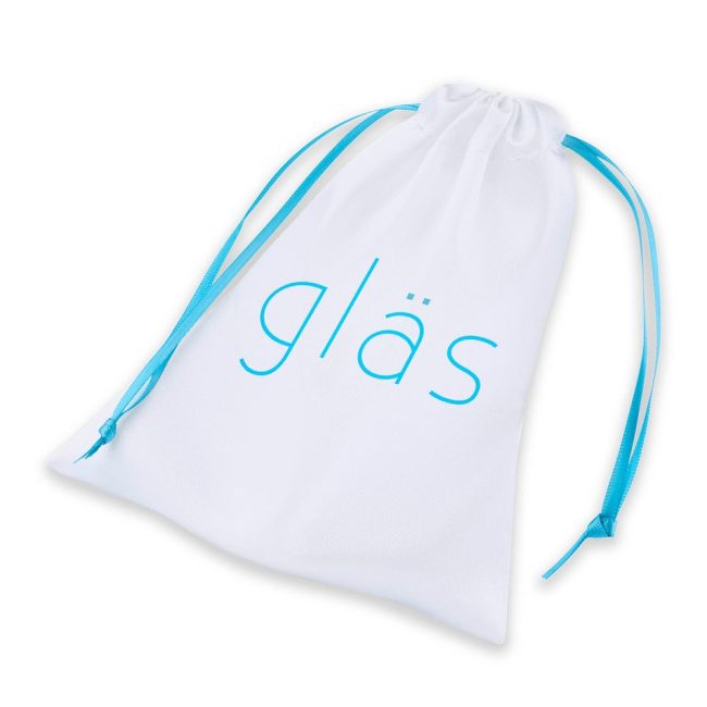 Glas 5 inches Curved Glass Beaded Anal Dildo Clear Bag