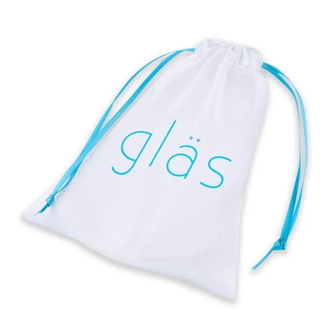 Glas 5 inches Curved Glass Beaded Anal Dildo Clear Bag