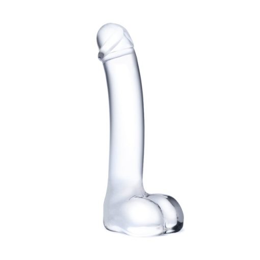 Glas 7 inches Realistic Curved Glass G-Spot Dildo Clear 3