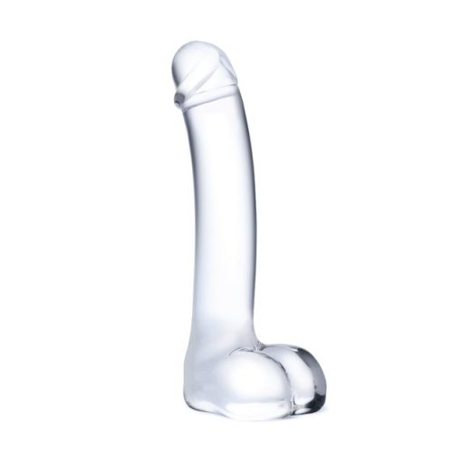 Glas 7 inches Realistic Curved Glass G-Spot Dildo Clear 1