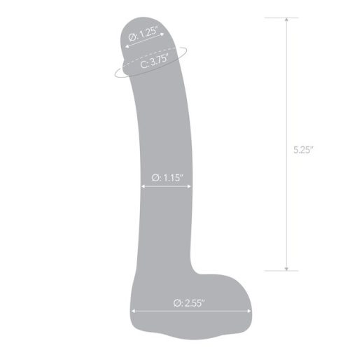 Glas 7 inches realistic curved glass g-spot dildo clear 2