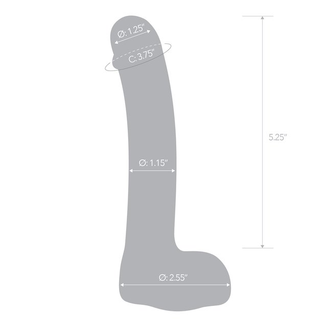 Glas 7 inches Realistic Curved Glass G-Spot Dildo Clear Size