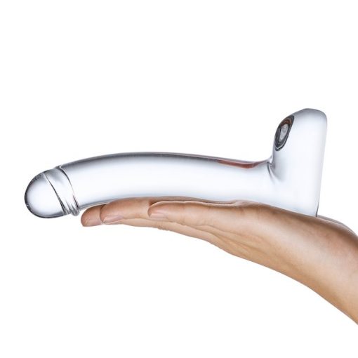 Glas 7 inches realistic curved glass g-spot dildo clear 1
