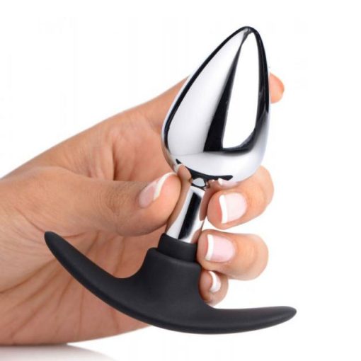 Dark invader aluminum silicone anal plug medium