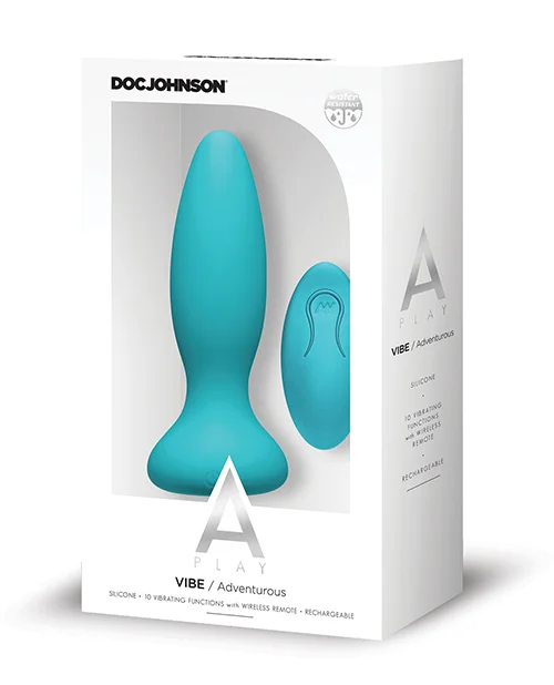 A-PLAY VIBE ADVENTUROUS ANAL PLUG RECHARGEABLE W/ REMOTE TEAL main