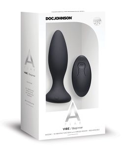 A-PLAY VIBE BEGINNER ANAL PLUG RECHARGEABLE W/ REMOTE BLACK main