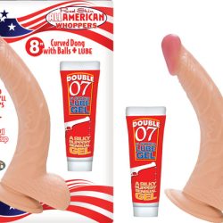 ALL AMERICAN WHOPPERS 8IN CURVED DONG W/BALLS & LUBE main