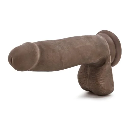 AU NATUREL 7 DILDO W/BALLS CHOCOLATE " details