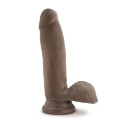 AU NATUREL 7 DILDO W/BALLS CHOCOLATE " main