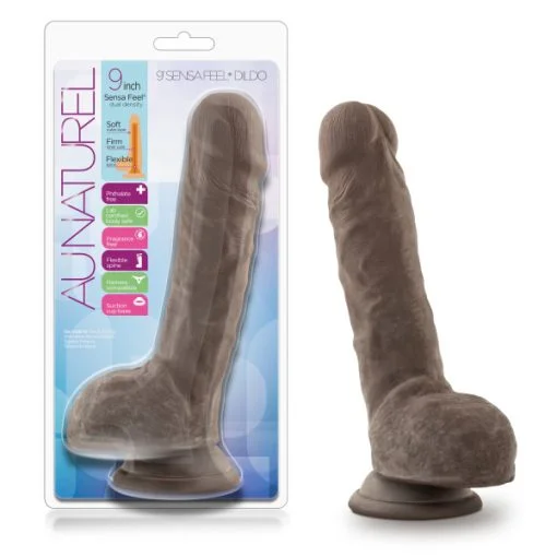 AU NATUREL 9 SENSA FEEL DILDO CHOCOLATE " details