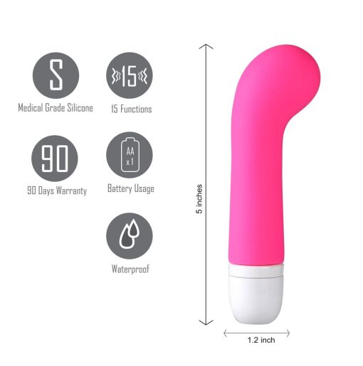 AVA SILICONE G SPOT VIBE NEON PINK details