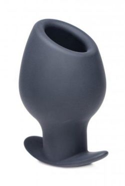 Ass Goblet Silicone Hollow Anal Plug Large Black Main