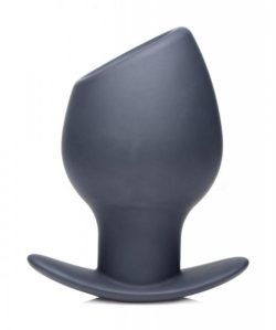 Ass Goblet Silicone Hollow Anal Plug Small Black Main