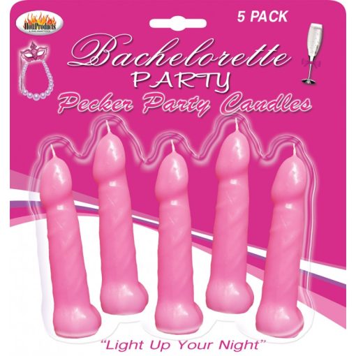 BACHELORETTE PARTY PINK PECKER CANDLES 5 " back