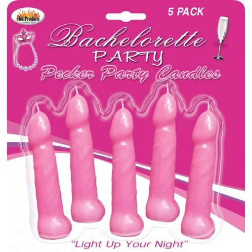 BACHELORETTE PARTY PINK PECKER CANDLES 5 " back