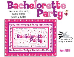 BACHELORETTE PARTY TABLECLOTH TRIVIA main