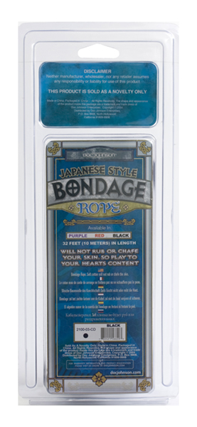Bondage rope black cotton details