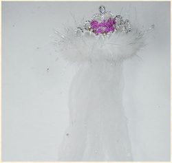 BRIDE 2B TIARA FLASHING WHITE FUR VEIL main