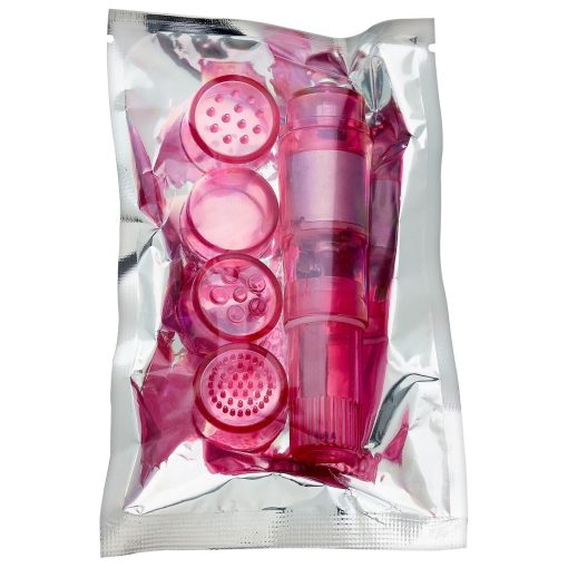 (BULK) CLOUD 9 NOVELTIES MINI MASSAGER POCKET ROCKET PINK W/ 4 ATTACHMENTS male Q