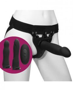 Body Extensions Be Naughty Vibrating 4 Piece Strap On Set Main
