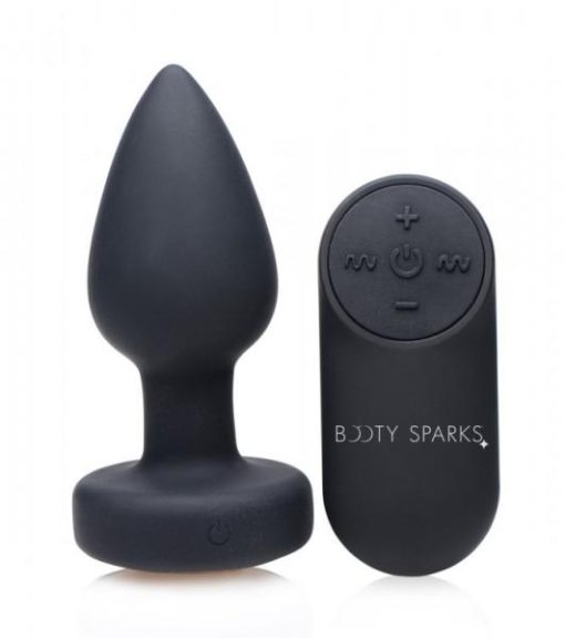 Booty Sparks Silicone Vibrating LED Anal Plug Small Black Main