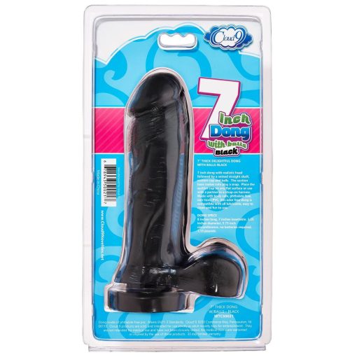 CLOUD 9 DELIGHTFUL DONG-7IN THICK W/BALLS-BLACK details