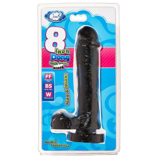 CLOUD 9 DELIGHTFUL DONG 8IN W/BALLS-BLACK back