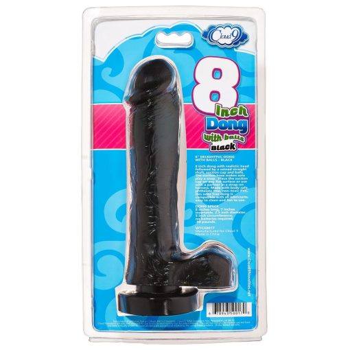 CLOUD 9 DELIGHTFUL DONG 8IN W/BALLS-BLACK details