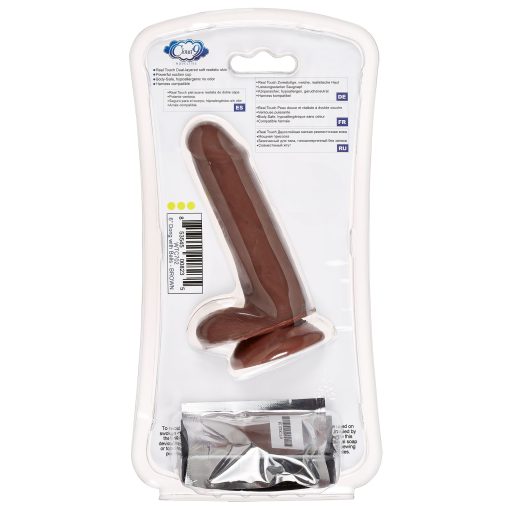 CLOUD 9 DUAL DENSITY DILDO TOUCH 6IN W/ BALLS BROWN details