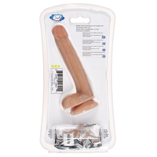 CLOUD 9 DUAL DENSITY DILDO TOUCH 7IN W/ BALLS TAN/ MOCHA back