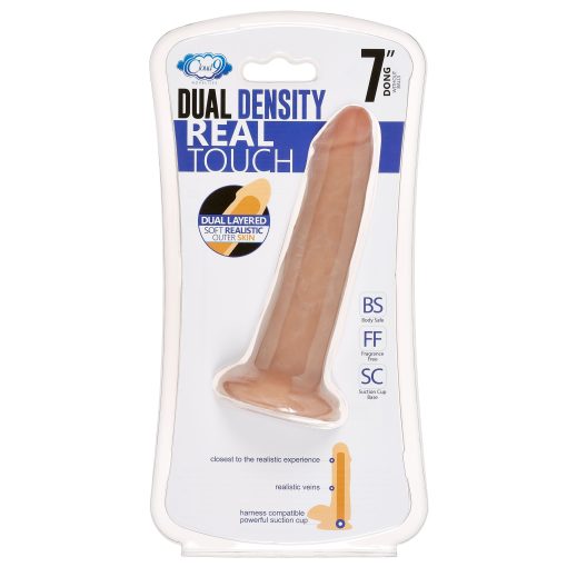 CLOUD 9 DUAL DENSITY DILDO TOUCH 7IN W/ NO BALLS TAN/ MOCHA back