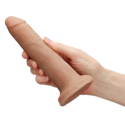 CLOUD 9 DUAL DENSITY DILDO TOUCH 7IN W/ NO BALLS TAN/ MOCHA 3