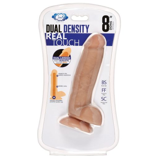 CLOUD 9 DUAL DENSITY DILDO TOUCH THICK W/ REALISTIC PAINTED VEINS & BALLS 8 IN W/ back