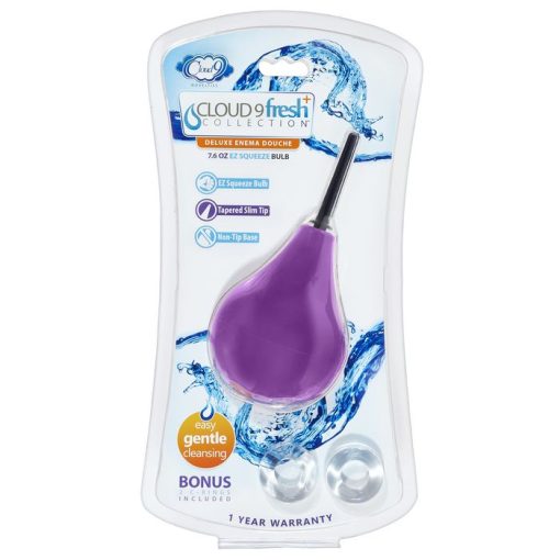 CLOUD 9 FRESH + DELUXE ANAL SOFT TIP ENEMA DOUCHE 7.6 OZ W/ EZ SQUEEZE BULB & 2 C-RINGS male Q