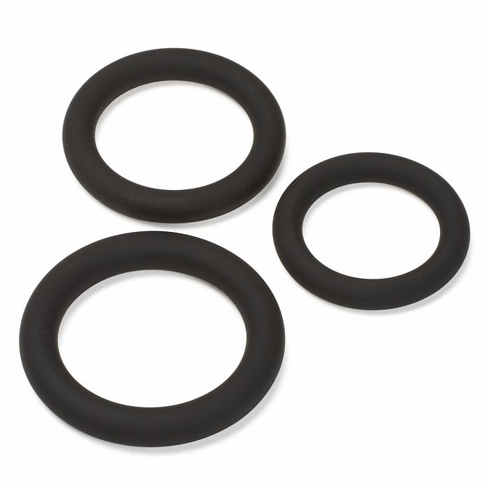 CLOUD 9 PRO SENSUAL SILICONE COCK RING 3 PACK BLACK back