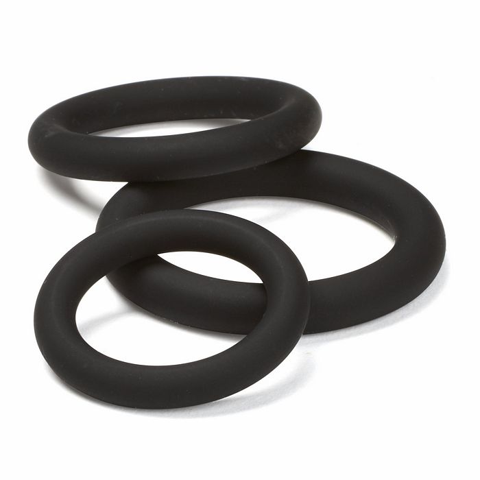 CLOUD 9 PRO SENSUAL SILICONE COCK RING 3 PACK BLACK details