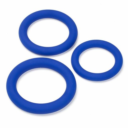 CLOUD 9 PRO SENSUAL SILICONE COCK RING 3 PACK BLUE back