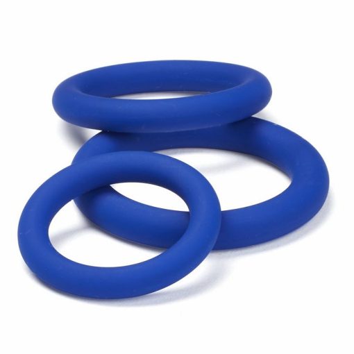 CLOUD 9 PRO SENSUAL SILICONE COCK RING 3 PACK BLUE details